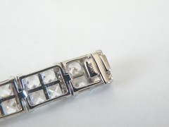 Vera Wang Sterling Silver 925 2 Row CZ Tennis Bracelet Fits 7.5″