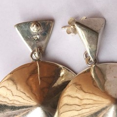 Vintage Art Deco 925 Sterling Silver Geometric Earrings Dangle 4.5 cm