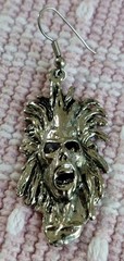 Vintage Iron Maiden’s Eddie Single Silvertoned Dangle Pierced Earring