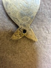 Vintage Fish-Shaped Ancient Symbol 925 Sterling Silver Charm Pendant 6035
