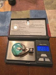 Vintage Sterling Silver Turquoise Pearl Pendant