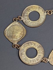 Vintage British India 1/2 Anna 1 Pice 7 Coin Bracelet