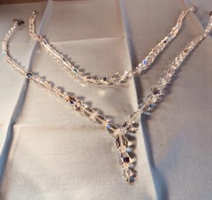 ART DECO Crystal Necklace Lot 2 Hand Strung Brilliant Heirloom Romantic Sparkle