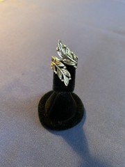 Vintage sterling silver feathers by pass ring nice open work & stamping Mexico