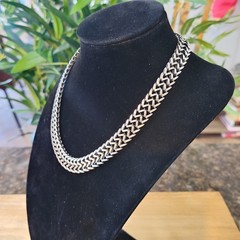 Vintage Sixty Six Sterling Silver Choker Necklace ~ Magnetic Clasp 15.5″ 35g