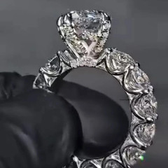 3Ct Pear Cut Lab-Created Diamond Engagement Wedding Ring 14k White Gold Finish