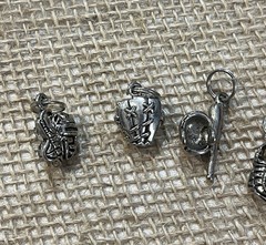 Lot of 6 Baseball Themed Silver-Tone Charms Pendant Metal Alloy Sports Son Craft