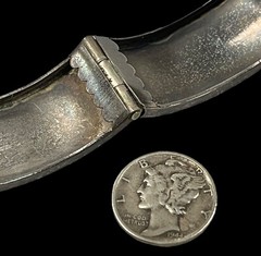 Antique English Victorian Sterling Silver Buckle Bangle Bracelet RWH 925/1000