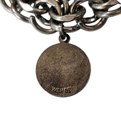 1950’s JMS Sterling Silver Multi Curb Link Charm Bracelet Heavy 44.9g Vintage