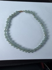 Vintage natural Aqua Marine Necklace With Gold Filled Beads And Clasp! 18”