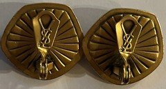 Vintage Yves Saint Laurent Metal & Resin Clip-On Earrings YSL Designer Authentic