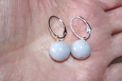 1 Pair Sterling Silver Semi round Large earrings Accessories Use with Any Stone