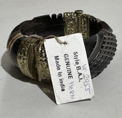 Vintage India bangle 100% genuine horn bone brass stone bracelet Made In India