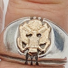The Greatest Generation Vintage Ring Sterling Silver The Great Seal USA WW2 WW1