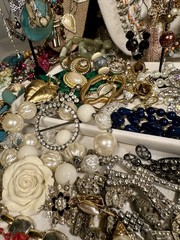Pretty Junk Jewelry Lot Vintage And Modern Mix 9 1/2 Lbs. For Repurpose Or Craft