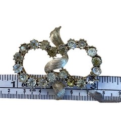 Vintage Unbranded Rhinestone Brooch Glam Mid-Century Elegant