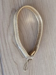 Vintage Signed Monet Gold Tone Bracelet With Safety Chain