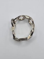 Vtg Sterling Silver 925 Taxco Mexico Modernist Circle Link Bracelet 6.75″ 30g