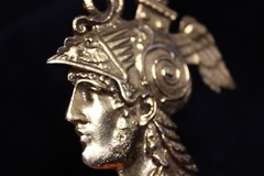 Vintage Jeanne? Roman Soldier Hermes Perseus Bust Gold Tone Statement Brooch Pin