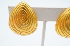 Vintage Givenchy Clip On Earrings Gold Tone Thumb Print