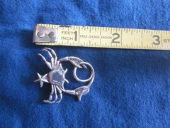 Margot de Taxco Sterling Zodiac Cancer The Crab Brooch 5232
