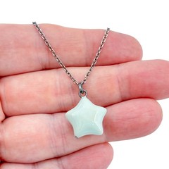 Vintage Sterling Silver 925 Blue Star Reversable Pendant Necklace 16″-18″