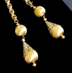 Vtg MONET “Bolero” 1961 30″ Rope Chain Lariat Necklace Runway Book Piece GP Exc