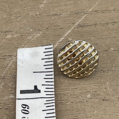 Vintage Unbranded Gold Clip On Earrings With Raised Striped Horizontal Pattern