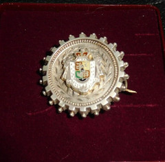 Silver Enamel Coin Shilling Cut Out Mourning Antique Photo Jewelry Pin C Clasp