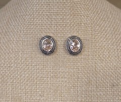 Vintage Sterling Silver Pink Topaz Robert Seemann Signed 925 Post Earrings