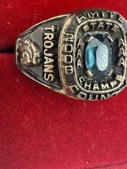 Vintage 2008 AAA state Champ IOLITE stone TROJANS GP school Class Ring 7 Amite c