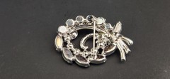 Vintage EISENBERG ICE Blue Glass Rhinestone Designer Signed Brooch