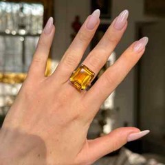 Solid 925 Sterling Silver Natural Citrine Cut Handmade Dainty Ring All Size