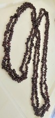 Lot 3 Genuine Garnet Chip Bead Necklaces 35″ Natural Gemstone Vintage 162.5g