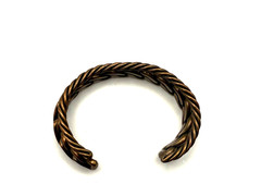 Vintage Braided Copper Bracelet Cuffs Set of 2 Stackable Adjustable