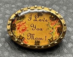 Maximal Art ‘I Love You Mom’ Floral Rhinestone Victorian Style Brooch Pin