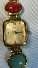 VTG KJL Kenneth Jay Lane Egyptian Revival Scarab Watch 1985 Original Box Papers