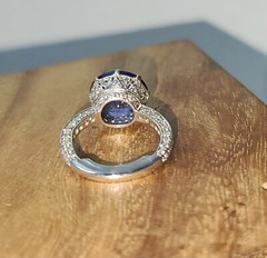 7.50ct.Platinum Vintage Filigree Engagement Ring Natural Blue Sapphire Round Cut
