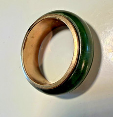 Vintage SOLID 14KT Gold Stamped Jade Size 8.5 Ring 4.66g New Old Stock!