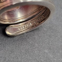 Vintage Gorham Silver Spoon Ring Size 6.5 S Monogram Statement Piece Upcycled