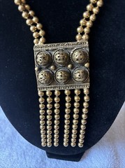 Vintage Edlee Brand Gold Tone Necklace. Statement Piece 18″ Long With Pendant.