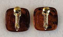 Vintage Napier 1984 Tortoise Collection Resin Clip On Screwback Earrings