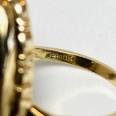 Uncas 10K Yellow Gold Onyx Diamond Chip Size 6 Ring 4.3g