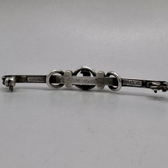 Modernist Bar Brooch Theodor Klotz Signed Teka 835 Handarbeit Silver Germany