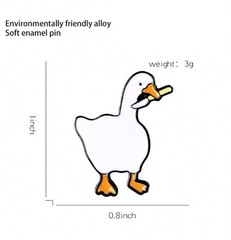 Funny Cartoon Duck With Knife Metal Brooch Pin Backpack Purses Clothing Lapel