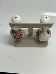 VTG W Germany White Lucite Floral Roses Beaded Post Dangle Earrings