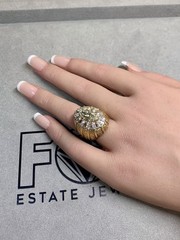 Vintage 1960’s 18K 2.25ct Marquise Diamond Large Cocktail Ring 4.75ctw GIA