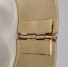 Vintage Whiting & Davis Snake Bangle Bracelet Serpent Brushed Gold Tone 6″