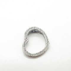 925 Sterling Silver Vintage Textured Open Heart Slide Pendant