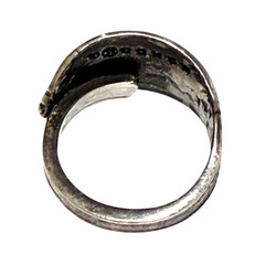Distressed Metal Ring Wide Band Rustic Patina Unisex Size 6 (Approx)